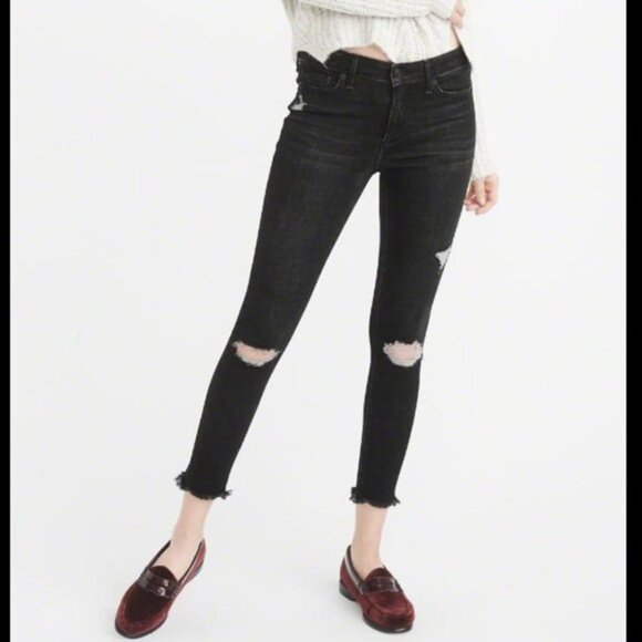 Abercrombie & Fitch Harper low rise frayed ankle jean size 28 - Picture 12 of 12